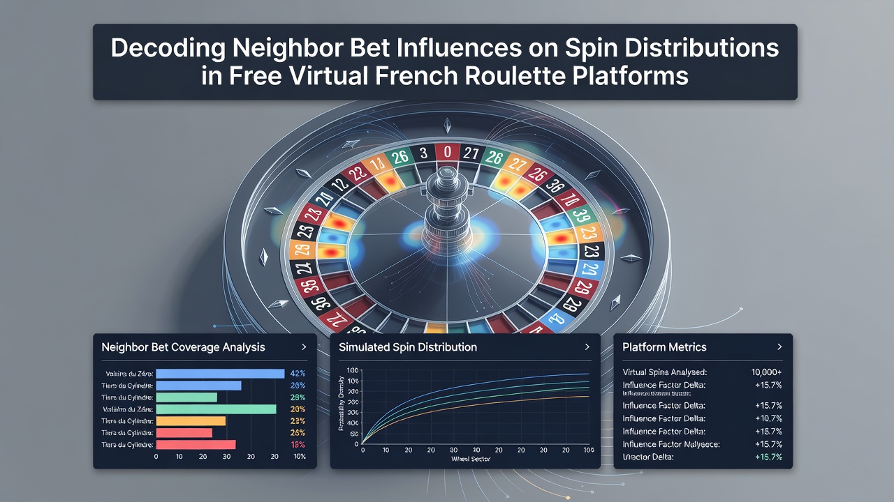 Statistical chart displaying spin outcome clusters from neighbor bet simulations on free French roulette platforms